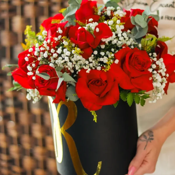Box Rosas Vermelhas M com 18 Rosas - 9023
