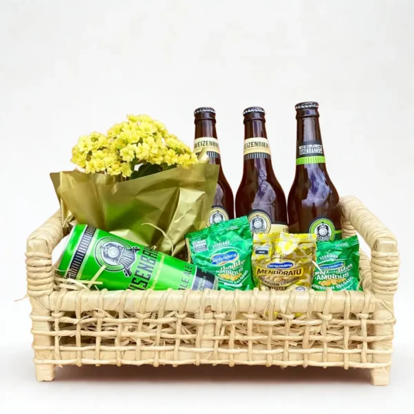 cesta de presente com cerveja