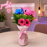 Buquê 2 gerberas Stitch e Angel - 9409